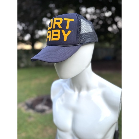 Otto Trucker Hat Port Baby Dark Blue & Yellow Snapback Cool - Picture 2 of 12